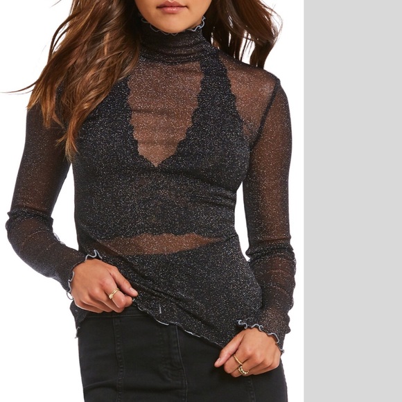 Free People Tops - Free People Metallic layering Top NWT